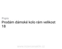 Prodám dámské kolo 18